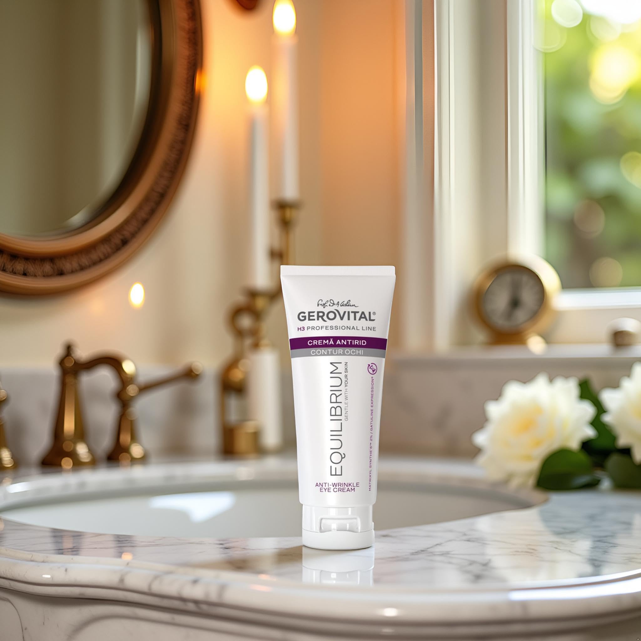 Gerovital H3 Equilibrium Crema Occhi Antirughe Professionale 100 ml | Idrata e aiuta a ridurre rughe e occhiaie, per uno sguardo fresco e luminoso. Adatta a tutti i tipi di pelle, donna e uomo.
