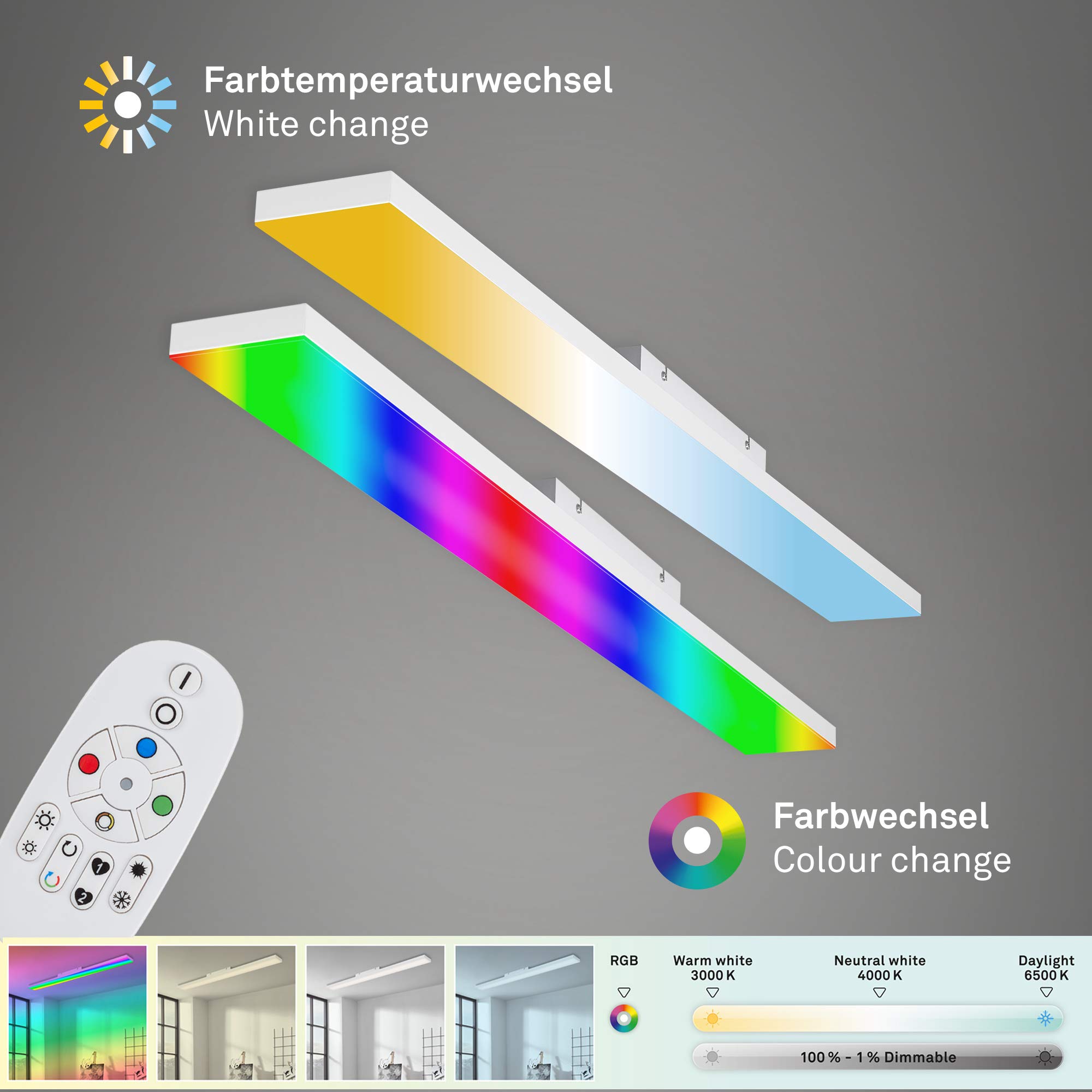 BRILONER Leuchten U2013 Panneau De LED, Lampe De Plafond Avec Décoration D' étoiles, Réglage De La Température De Couleur (CCT), Inclut Une