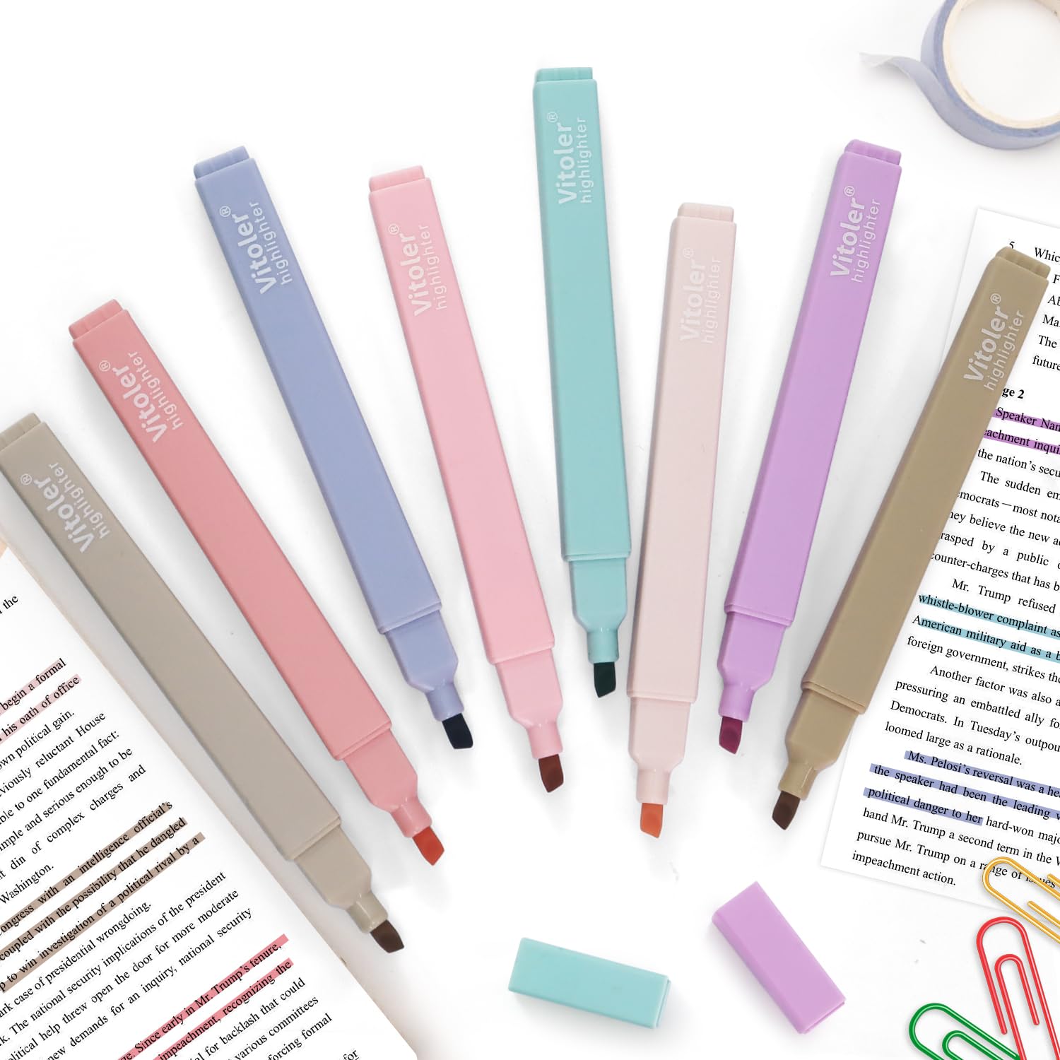 Piochoo zakreślacze biblijne, 8 kolorów, pastelowe zakreślacze, urocze długopisy z dłutą końcówką do dziennika, biura, szkoły, materiały do nauki biblii