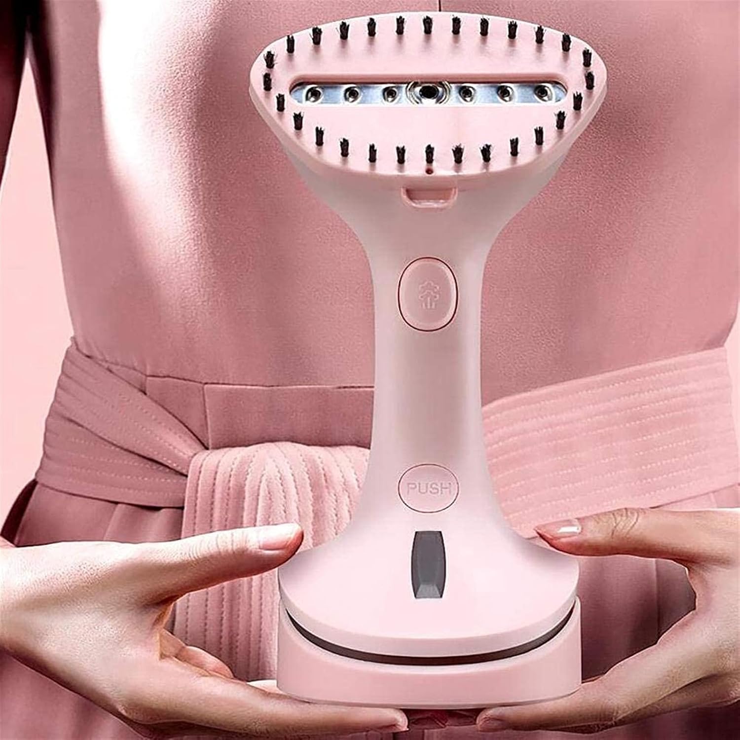 Clothes Steamer Portable Handheld Garment Steamer Flat and Vertical Iron with 300ml Water Tank for Home and Travel, 1000W (Color : Pink)