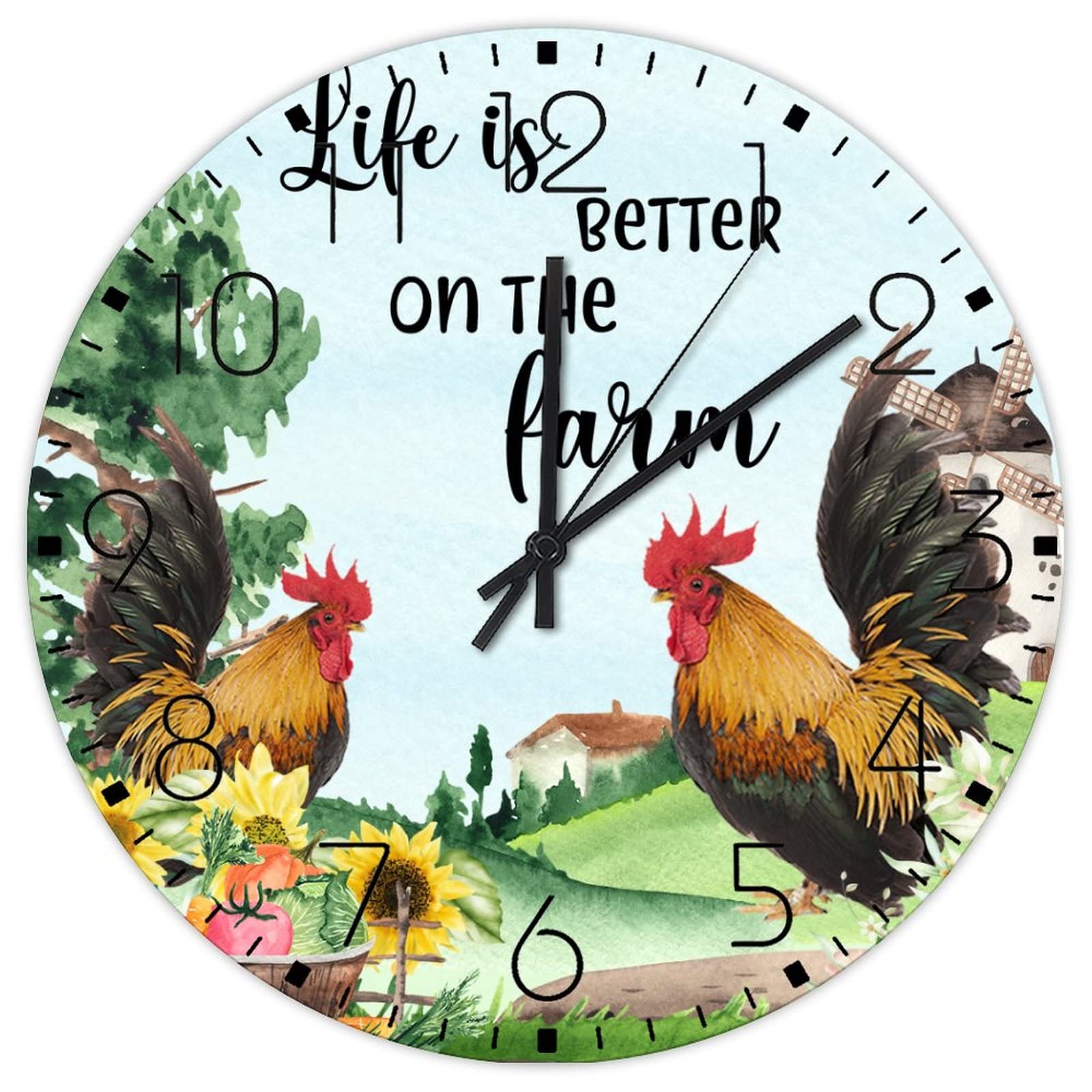 Horloge murale en bois pour habiller un mur vide de piscine ou de chambre