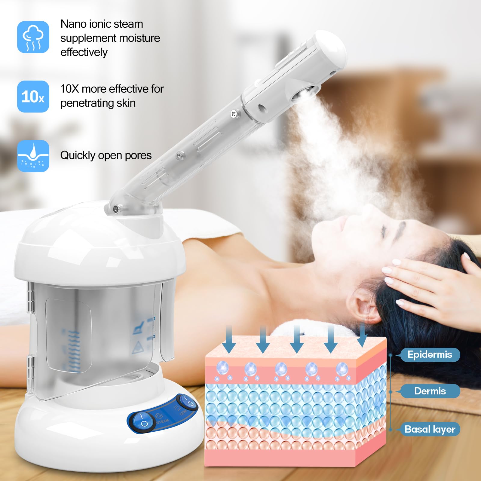 Amazon.com: Facial Steamer - DEER BEAUTY Nano Ionic Face Steamer
