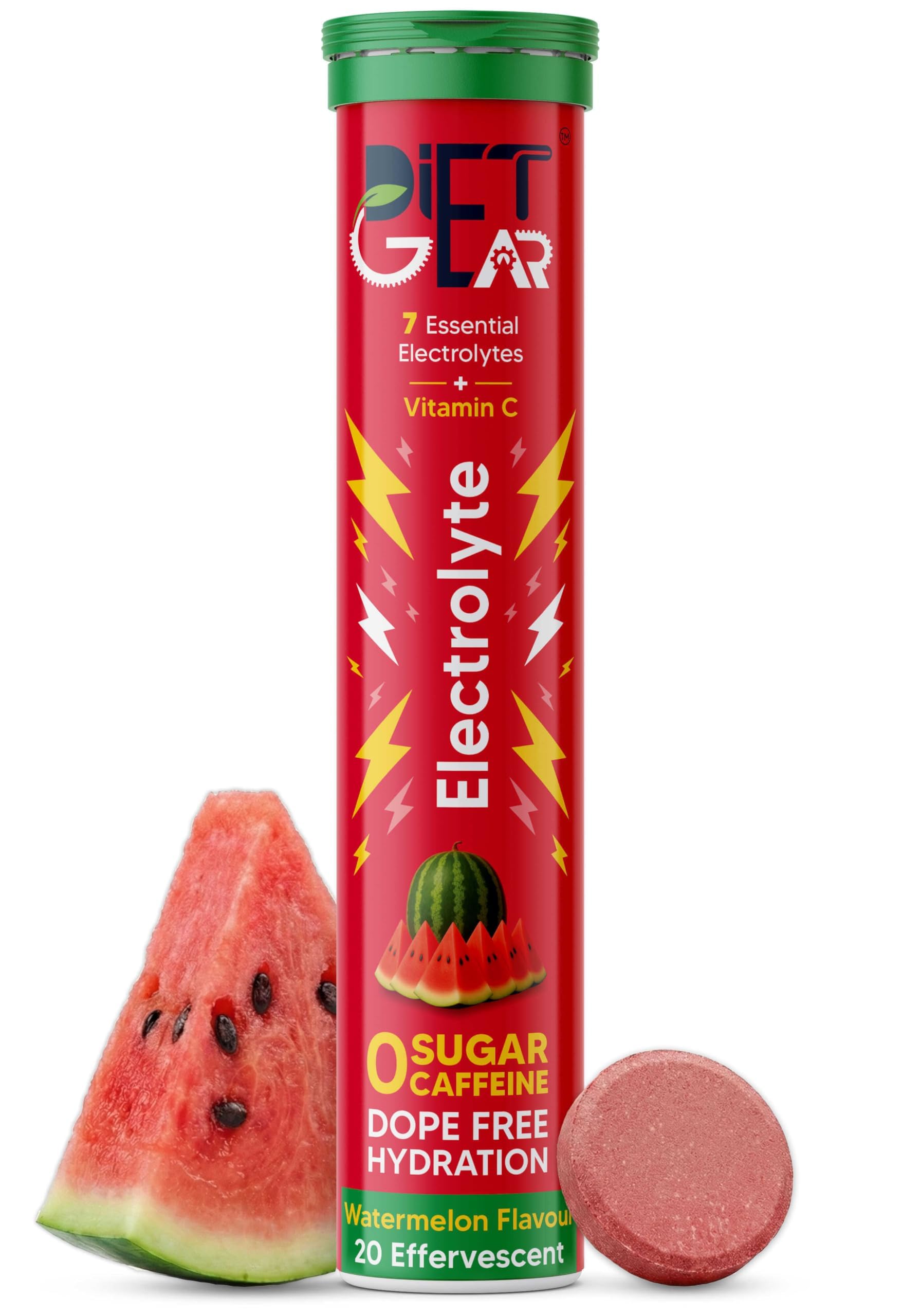 DIET GEAR 0 Sugar, 0 Caffeine Electrolyte Drink Mix | Watermelon | 5L/20 Glasses of 7 Clean Electrolytes | Instant Daily Hydration for Gym, Heat & Hustle | No BS: No Maltodextrin, No Sucralose, No Artificial Sweeteners | Made in India-image-37
