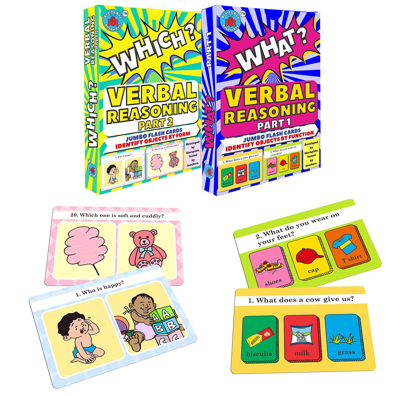 Educational Flash Cards and Child Resources for Teaching Language (Answer Which? and What? - Verbal Reasoning Combo),language_skills
