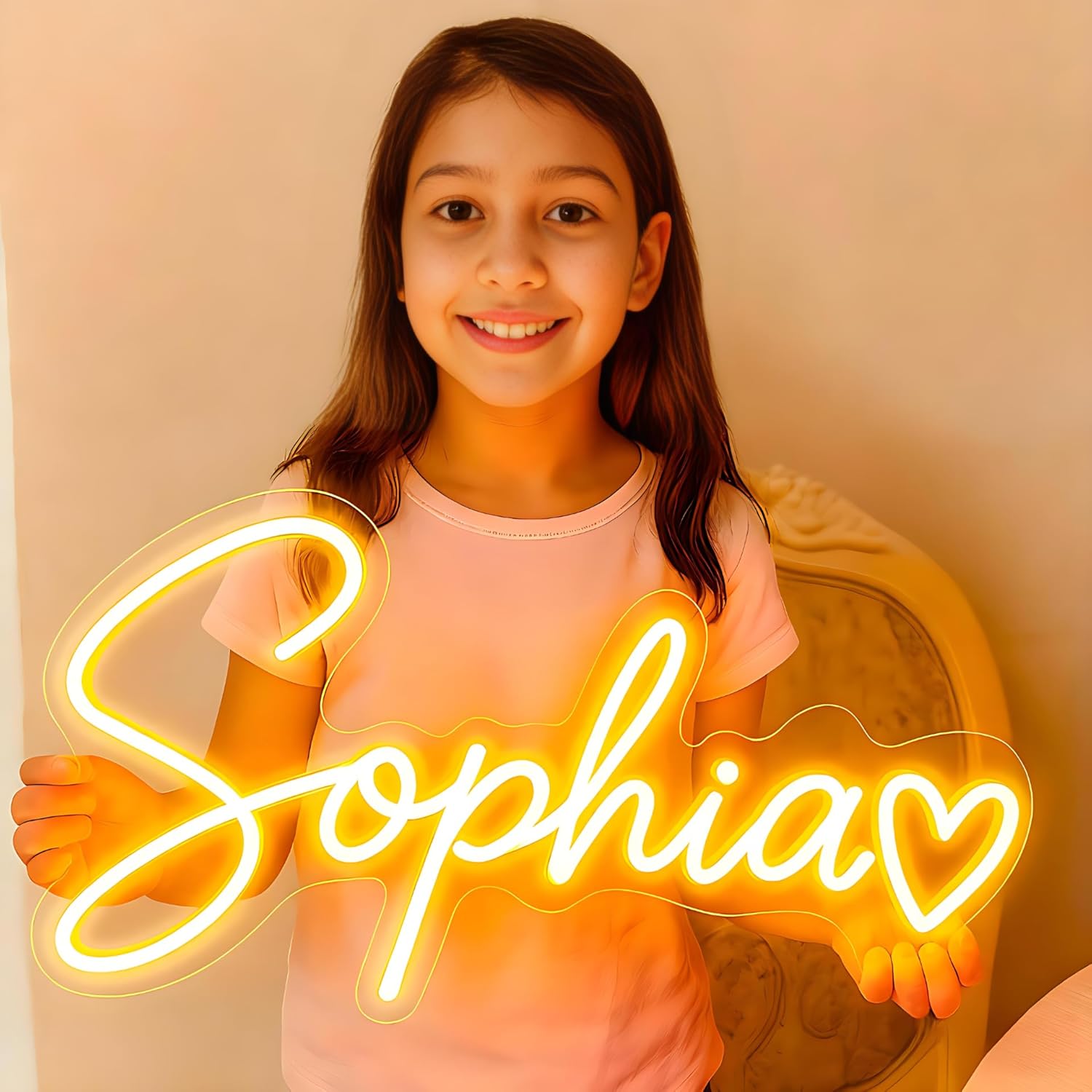 Custom Neon Sign, Personalized Name Light Up Sign for Wall Decor, Bedroom, Wedding, Birthday, Christmas, or Home Decor Gift for Kids, Boys, Girls, Him or Her