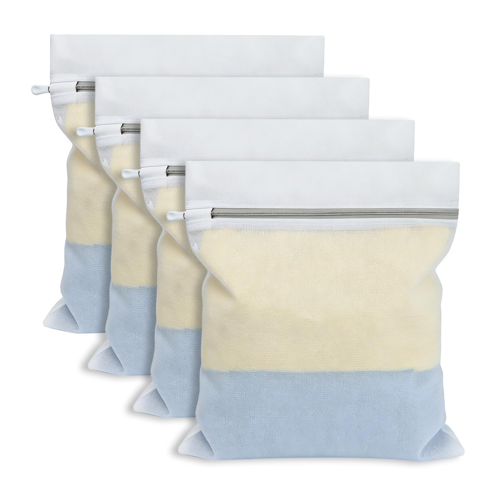4er Set Wäschenetz für Waschmaschine mit Verdeckten Reißverschlüssen Ist Robust und Langlebig, Wäschesack Waschmaschine für Hemden, Bhs, Socken, Unterwäsche, Babykleidung (40 x 50cm)