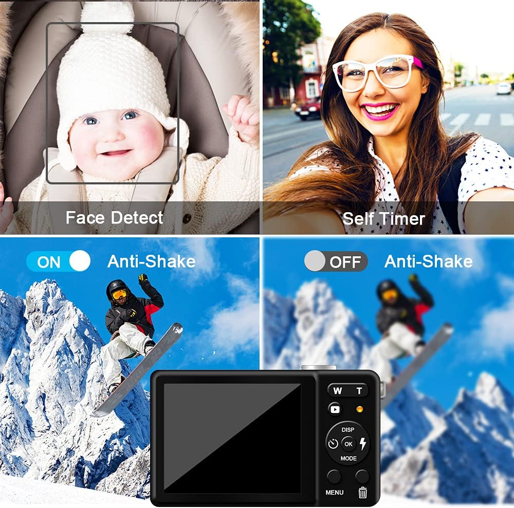 digital camera for photography 20mp rechargeable point and shoot digital camera with 2 8 lcd 8x digital zoom for kids teens elders%ef%bc%88black