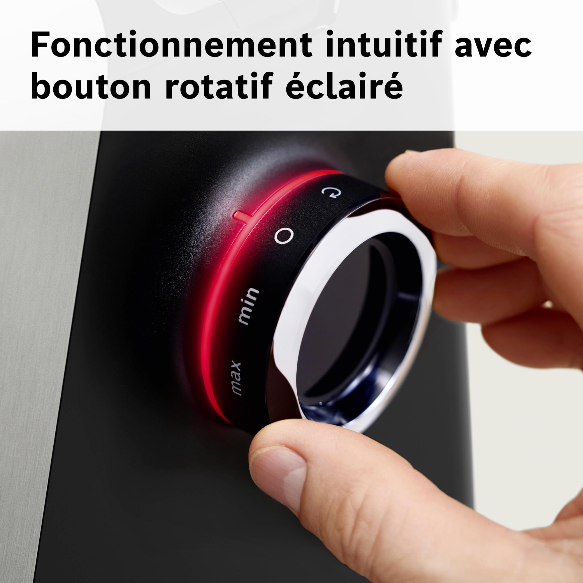 Bosch MultiPower Série 8, hachoir multifonction, puissance moteur bloqué 2500 W, hachoir à viande, râpe, accessoires saucisse et kebbe, noir, MFWS840M