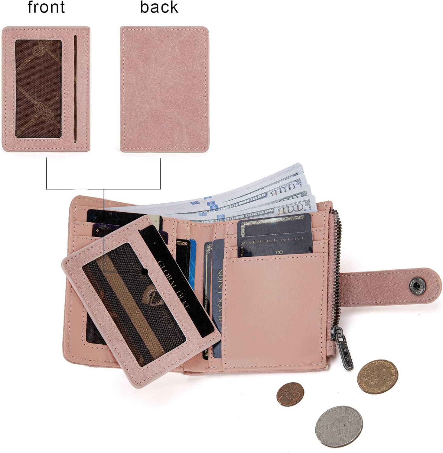 Montana West X Wrangler Women Wallet Small Women's Wallets, Card Cases & Money Organizers Bifold Small Wallet for Women Ladies Female with Removable ID Window - Image 3