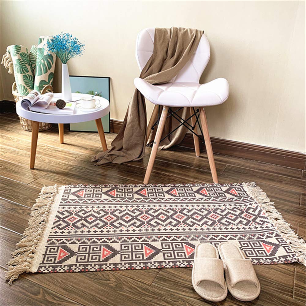 Area Rug Carpet Handmade Rug, Morbuy Machine Washable Indian Floor Mats With Tassels Hand Woven Printed Kitchen Runner for Bedroom Living Room (Paisley,50x80cm)