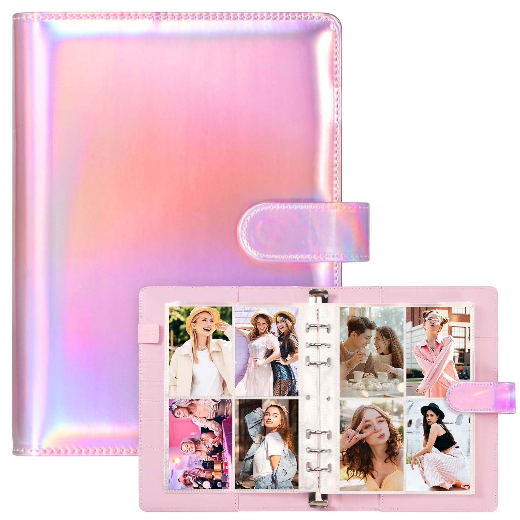 A5 Kpop Photocard Binder With 30 Pack 4-Pocket Pages, 6 Ring