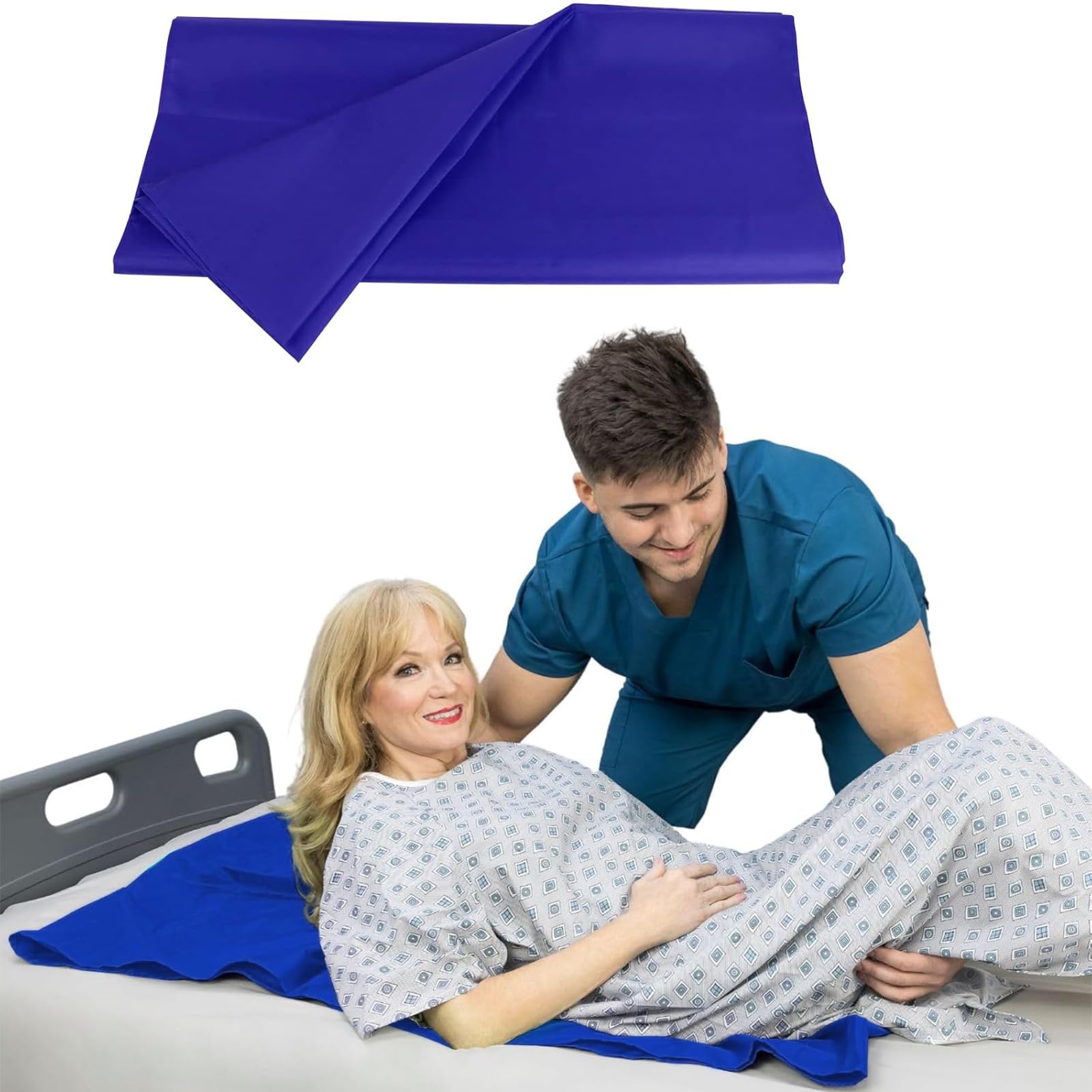 Telo Scivolante per Anziani 115x75 cm - Materiale Poliestere Resistente, Design Comodo per Facilitare Il Movimento, Antiscivolo e Facile da Pulire, Adatto per Letto, Sedia a Rotelle e Auto