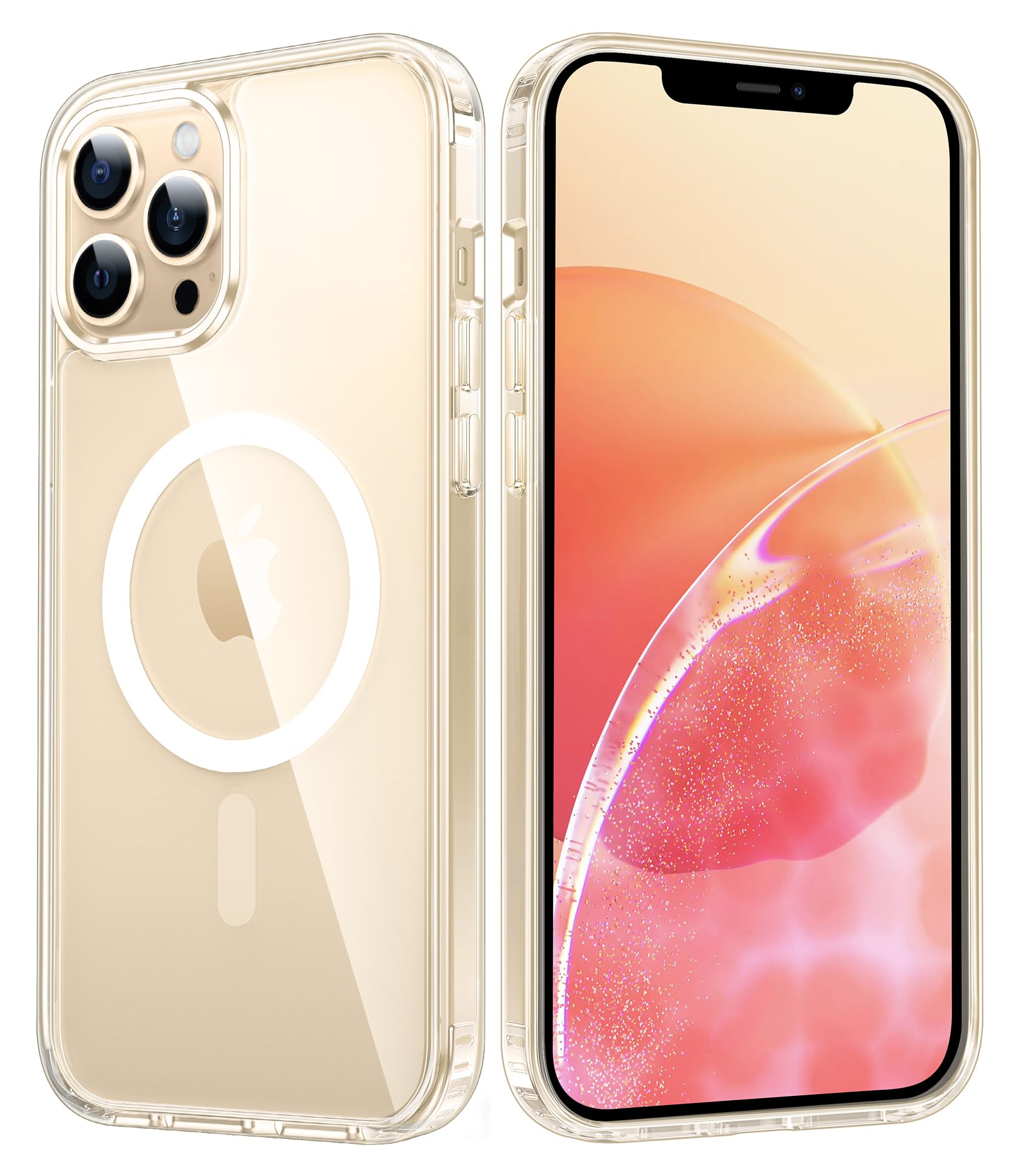 FNTCASE for iPhone 12 Pro-Max Case Compatible with Magsafe Clear Phonecase | Anti Tellowing, Military Grade Drop Protection, Slim Magnetic Phone Cases, Shockproof Bumper, Transparent Cell Cover