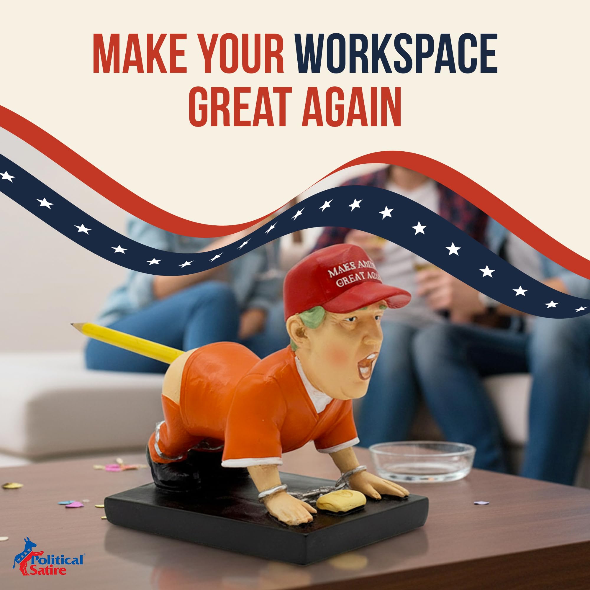 Political Satire Donald Trump Stifthalter - Donald Trump Merchandise Lustige Geschenke für Männer, weißer Elefant Geschenke für Erwachsene Einzigartige Geschenke, Gag Geschenke für Männer, Männer