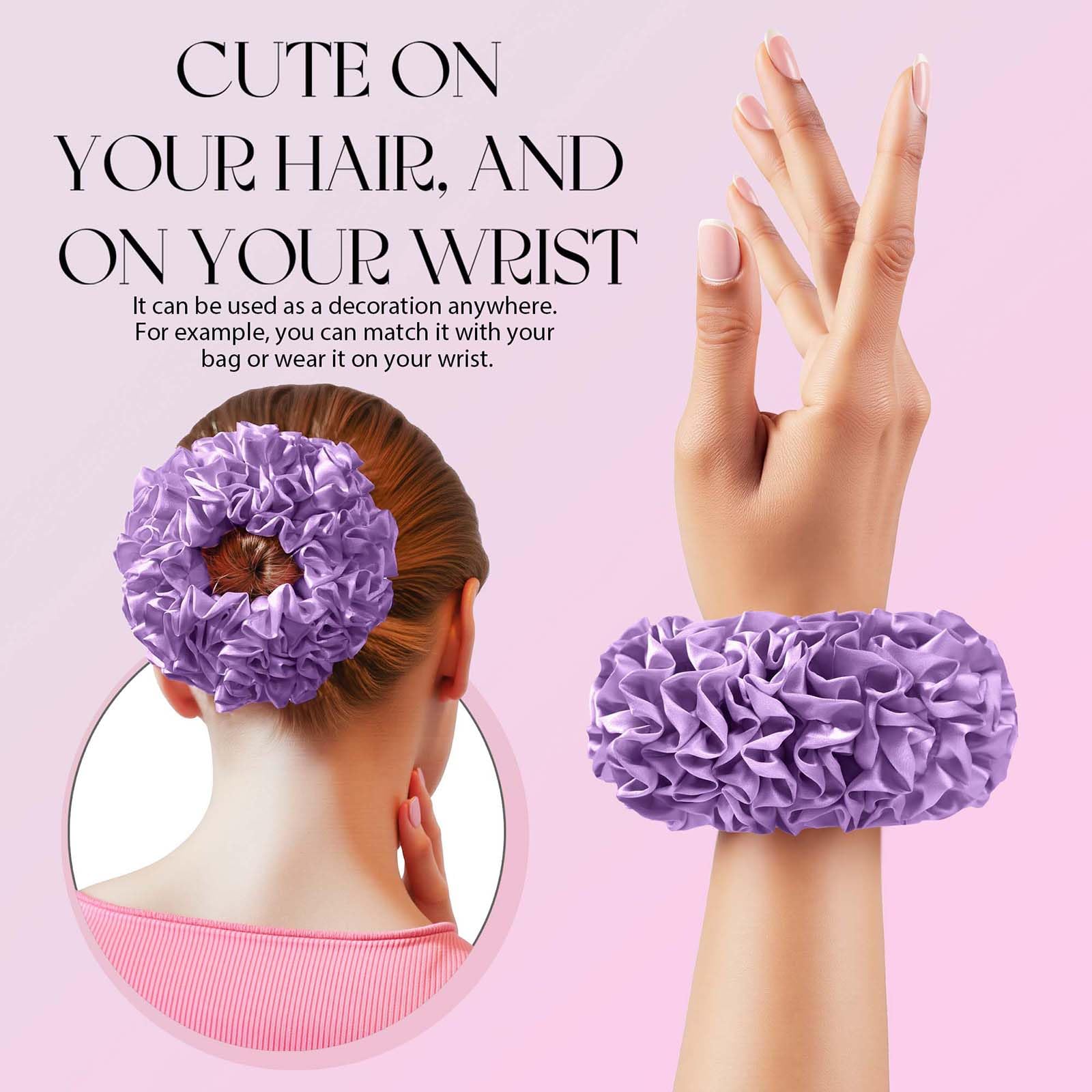 Scrunchies for women and girls, Satin hair ties big scrunchies, Suitable for multiple occasions,Women accessories,Birthday gifts for women, Palette Preen?purple,1pieces
