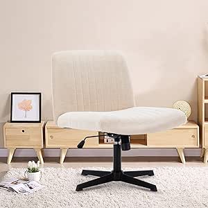 Wide Office Chair Armless Vanity Chair