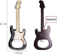 Vista 2 de 1 pieza/set abrebotellas de cerveza en forma de guitarra, regalo para amantes de la música y la guitarra, accesorios de cocina para bebedores (negro)