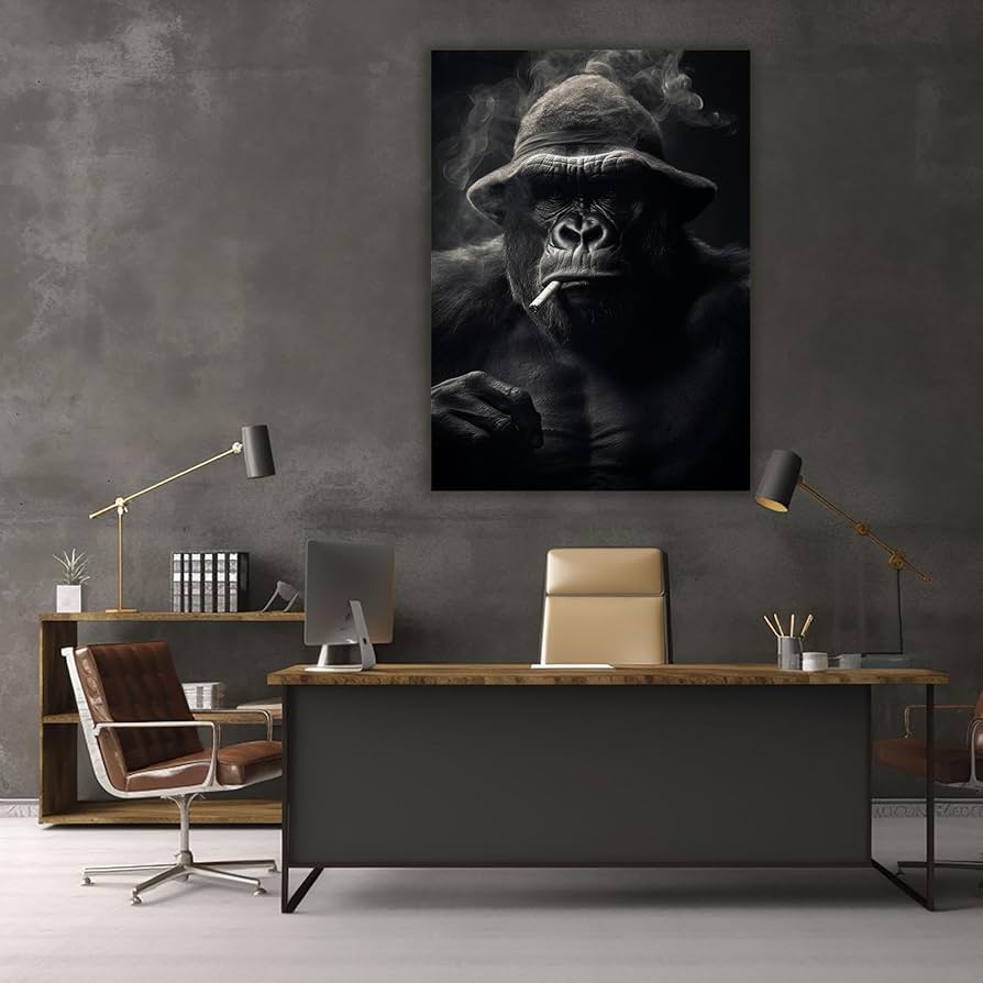 Amazon.co.jp: veces アートパネル インテリア絵画, スマートゴリラは