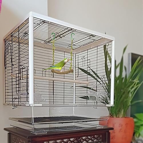 Bird Swing Stand Bird Perch Stand Parrot Rope Swing Hanging Toy Cage Toys Training Stand Holder Exercise Stand Bird Chewing Toy for Lovebird, Budgie Conure Finches Lovebird Cockatiel, 7.9 x 7.1 Inch