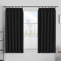 Vista 44 de MAIHER Cortina plisada para oscurecer la habitación, de 108 pulgadas, triple tejido, con aislamiento térmico, ahorro de energía, cortina plisada