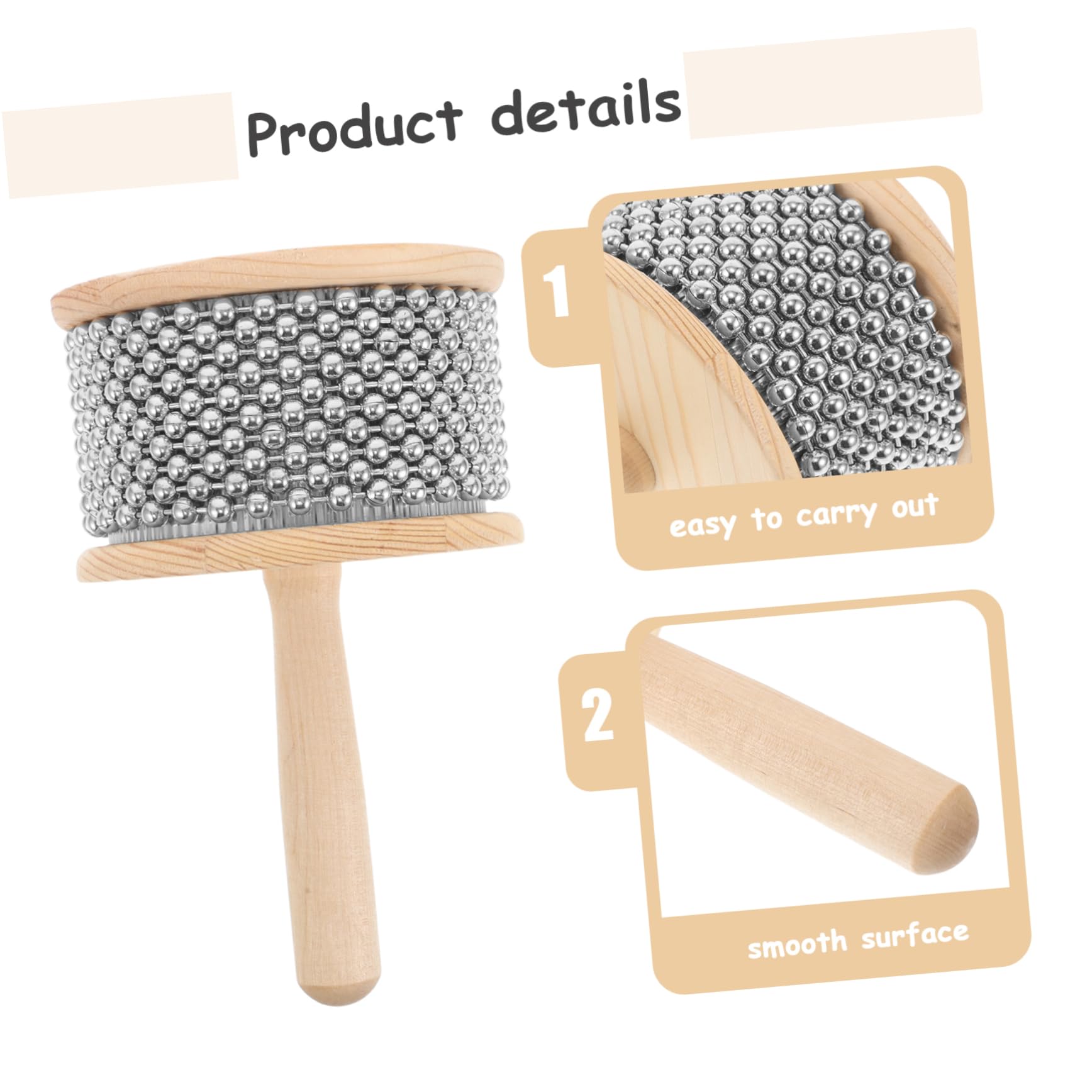SUPVOX Instrumento Fácil de Aprender para Enseñanza Escolar Cabasa Diseño Elegante de Percusión Manual de Madera y Metal y Presentaciones en Grupo