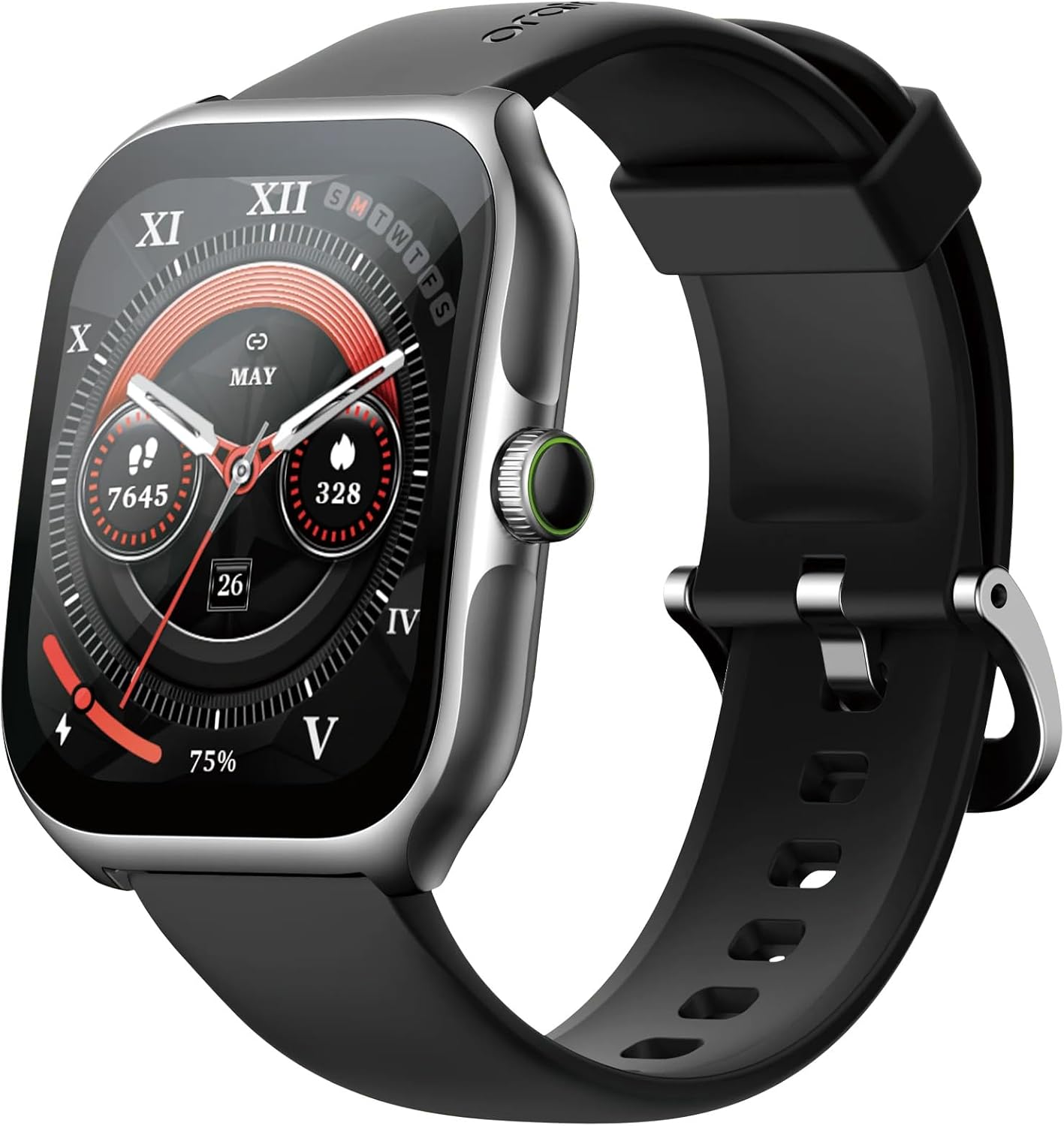 Oraimo Watch Nova AM (OSW-812) Smartwatch 2.01" AMOLED Curved Screen & Bluetooth Calling 100+ Sports Modes & Included Antibacterial Eartips