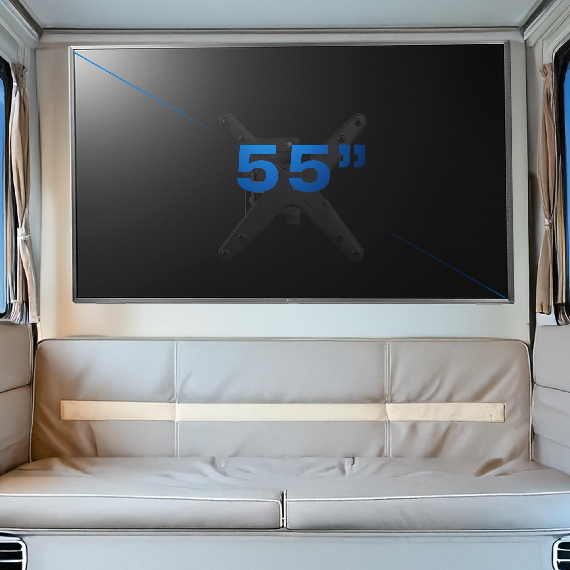VIVO Supporto TV per camper da 23 a 55 schermi, max VESA 400 x 400 mm, supporta fino a 34,9 kg, staffa da parete bloccabile con braccio, nero, MOUNT-VWRV4L