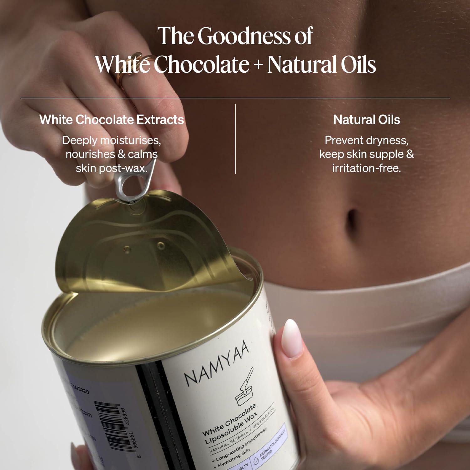 Namyaa White Chocolate Liposoluble Wax 800ml Painless Hair Removal Wax For Women| Quick & Easy Tan Removal Waxing for Sensitive Skin | For Full Body, Arms, Legs, Underarms | 800ml, Pack of 1 1