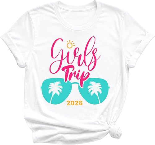 Girls Trip Shirt for Women Funny Vacation Travel T-Shirt Girls Weekend Matching 
