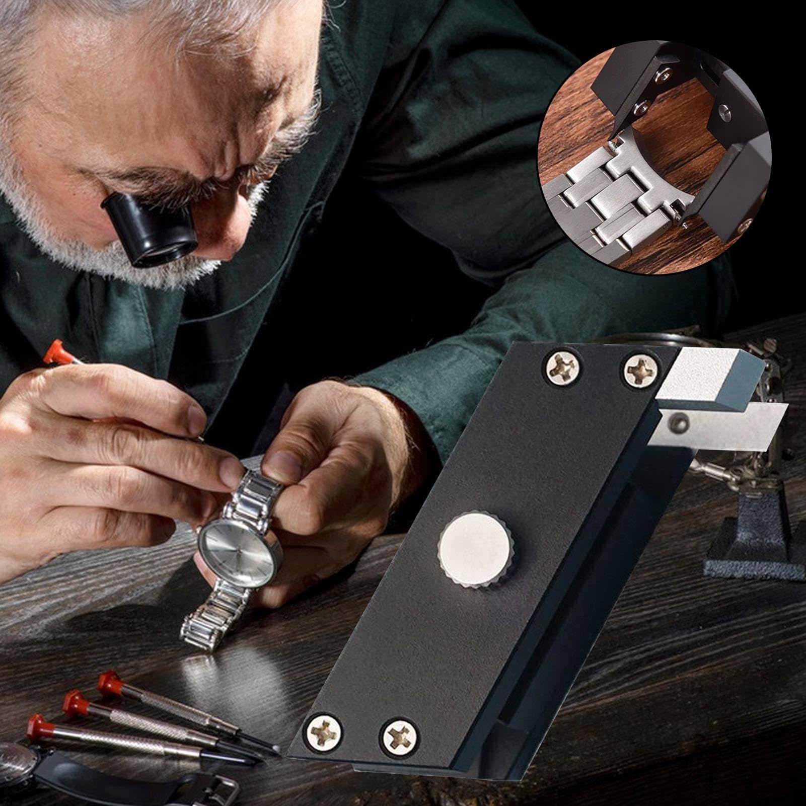 Générique Strumento per cinturino per orologio, accessorio di rimozione antiscivolo, strumento di rimozione della maglia, cinturino per orologio, per riparazione sostituzione sostituzione sostituzione