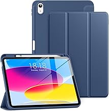 DTTO for iPad (A16) 11th Generation Case 11 Inch 2025, iPad 10th Generation Case 10.9 Inch 2022, Slim Tri-fold Stand Soft TPU Back Protective Cover with Pencil Holder - Auto Sleep/Wake, Navy Blue