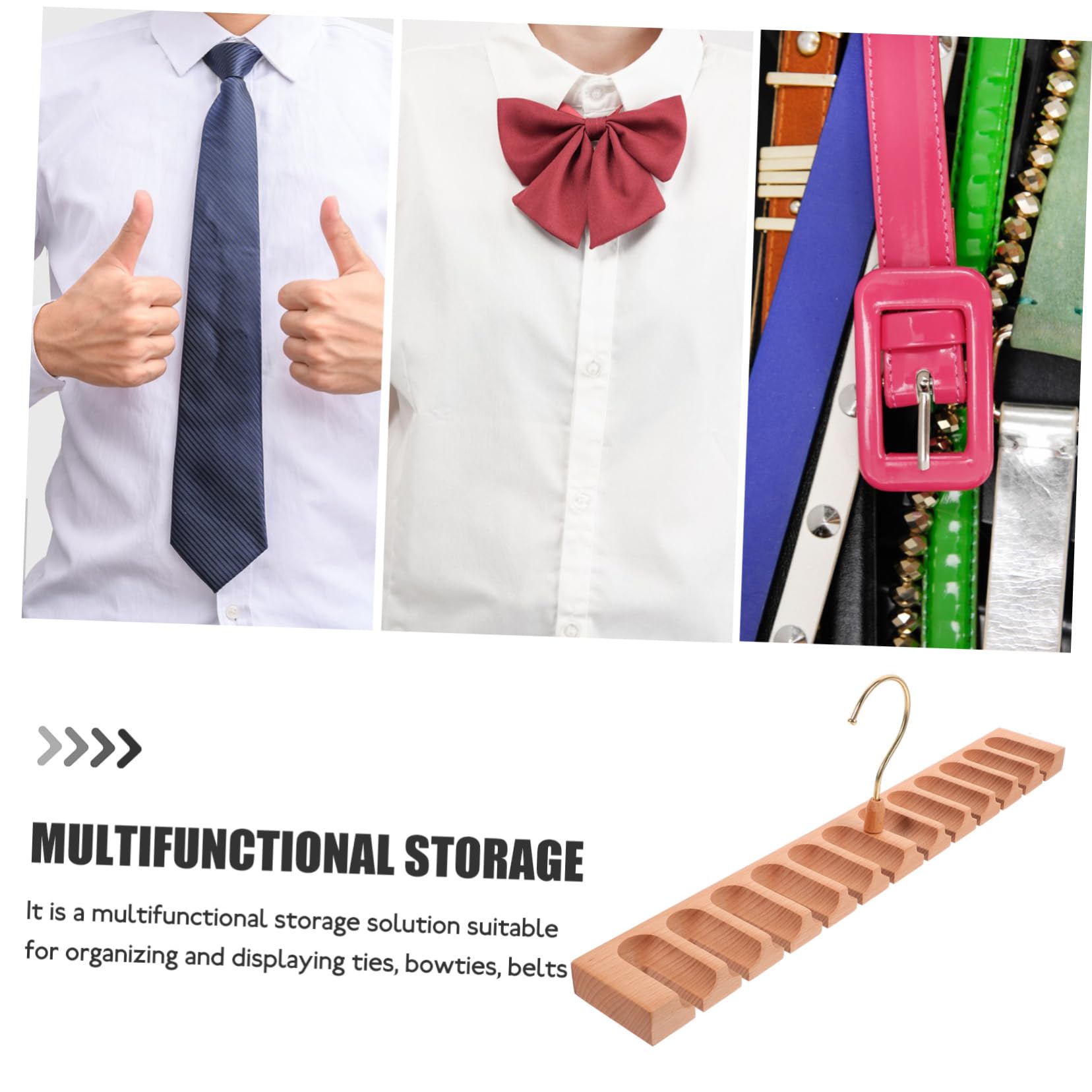 Happyyami Belt Organizer Rack Slot Tie and Scarf Hanger for Closet Multifunctional Wall Mounted Storage for Belts Ties and Accessories for