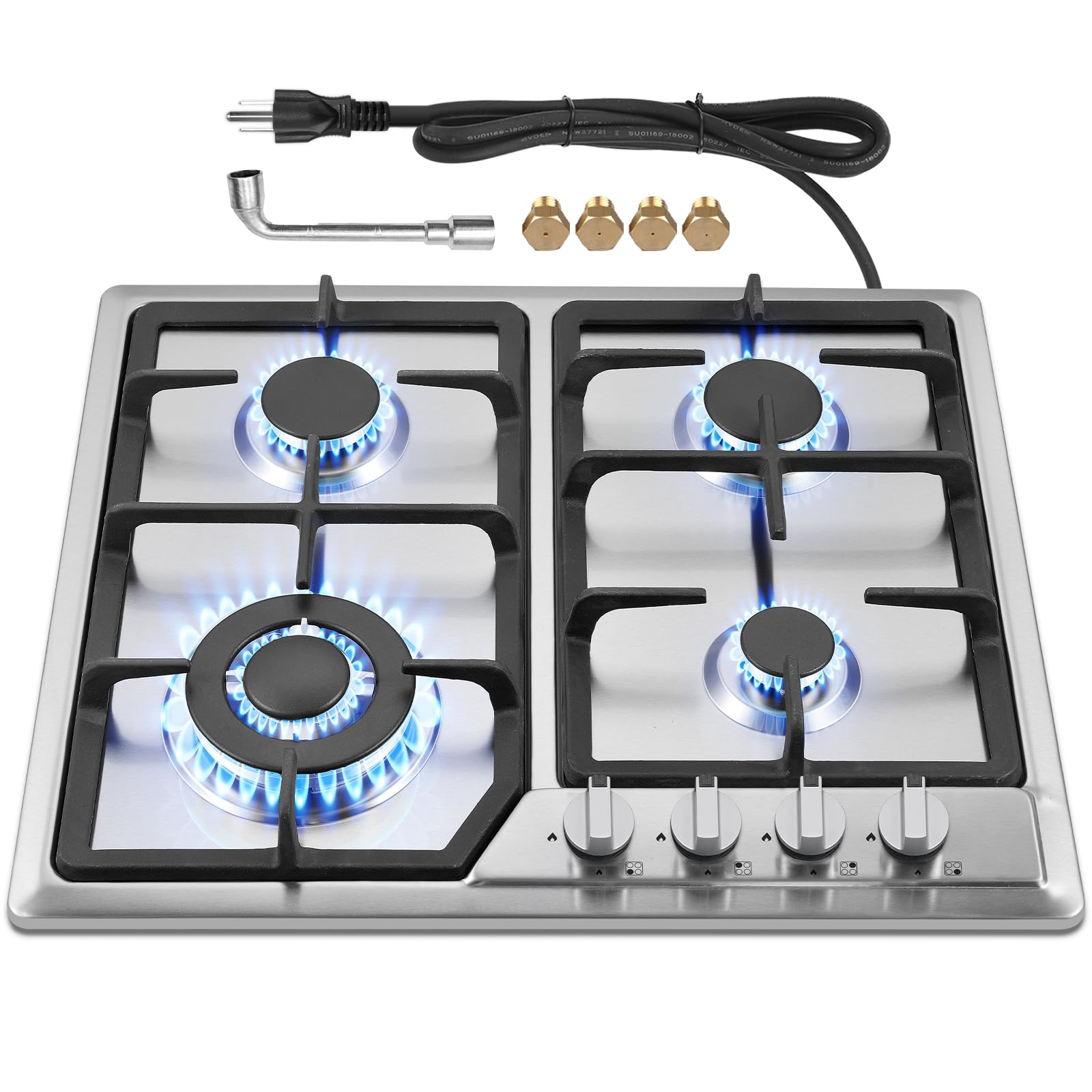 Gas Stove 24inch Gas Cooktop, NG/LPG Convertible Gas Burners for Propane  Gas, Natural Gas (Pre-installed Propane Nozzles)