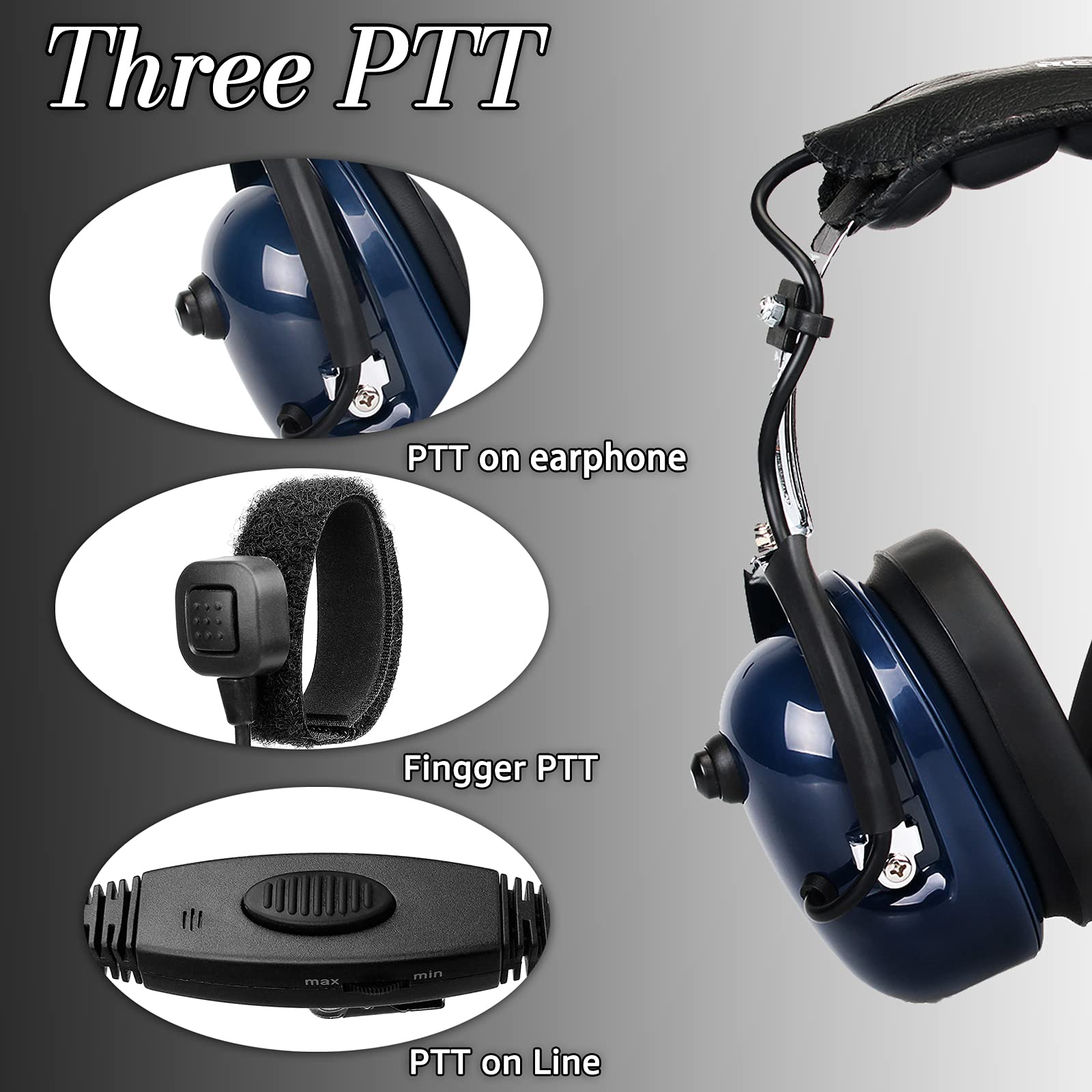 Retevis Casque Aviation Écouteur Casque Réduction de Bruit VOX Oreillette Compatible avec Talkie Walkie RT24 RT27 RT619 BAOFENG BF-888S UV-5R Kenwood HYT TYT WOUXUN (Bleu,1 Pcs)