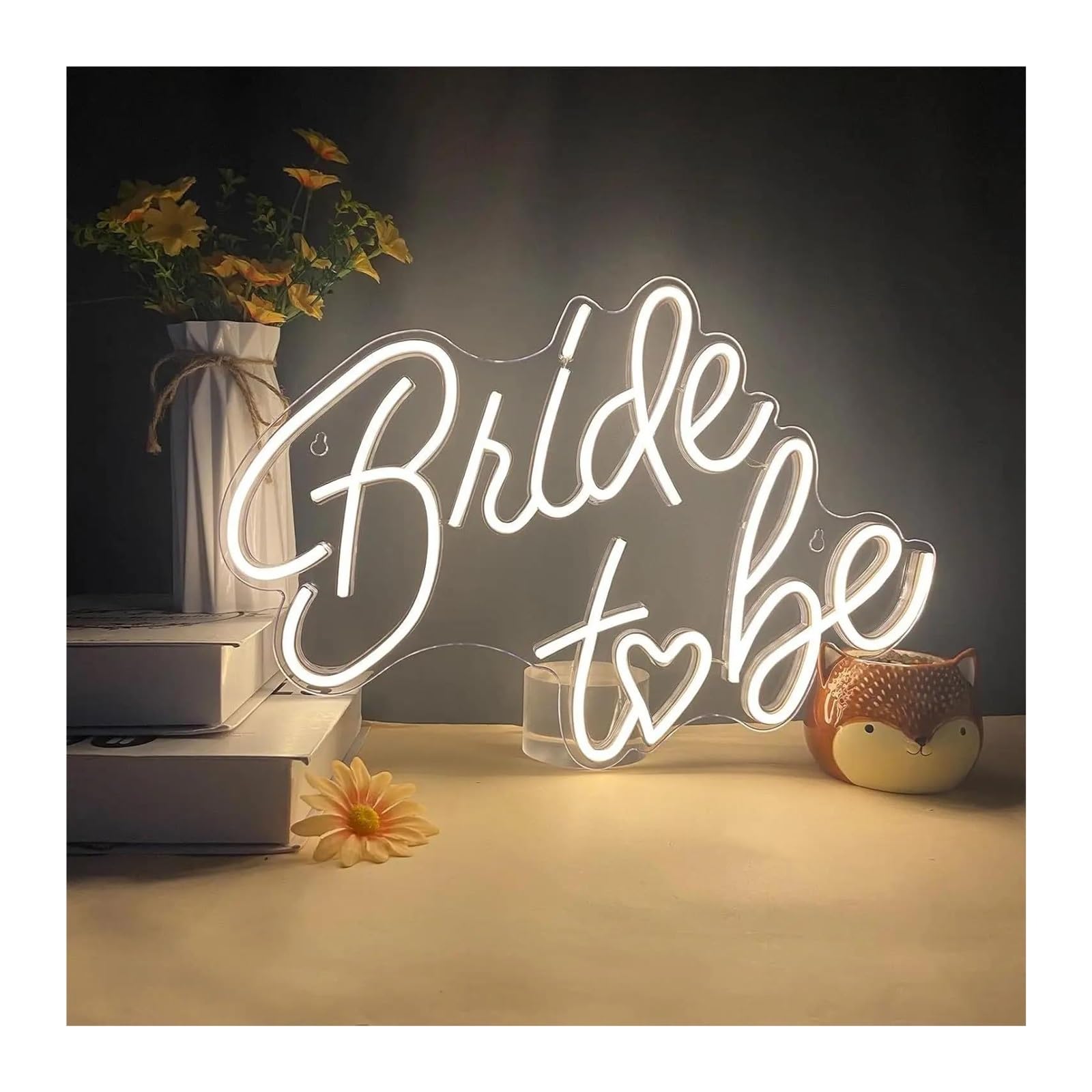 SHOUXI Sign Lamp Bride to Be neon Sign, Suitable for Bridal Party, Bachelorette Party, Engagement Party Background Decoration 29.5x42cm(White)