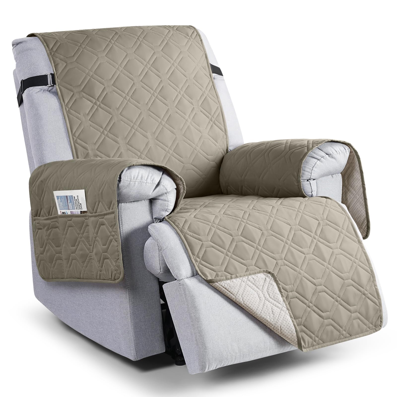 Photo 1 of VANSOFY Waterproof Recliner Chair Covers - Khaki, 23.6"