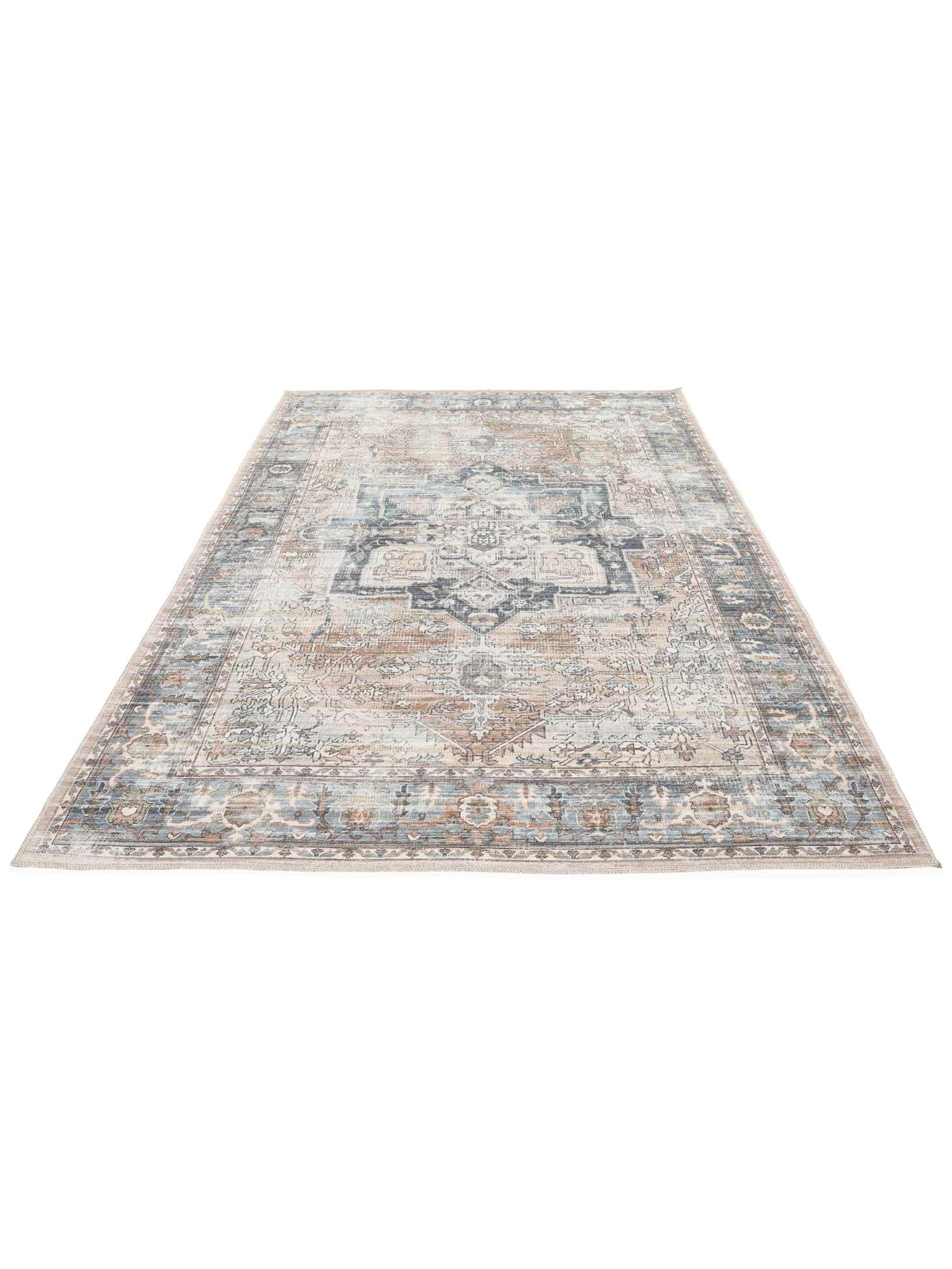 RugVista Dhabi Oriental Tapis, 160 x 230 cm, Terracotta/Bleu