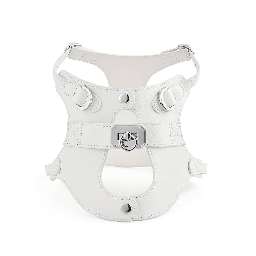 pawdea♡正装風ブラックレザーハーネス＊Mサイズ Amazon | pawdea正装風本革ハーネス 柔らかい牛革 レザー