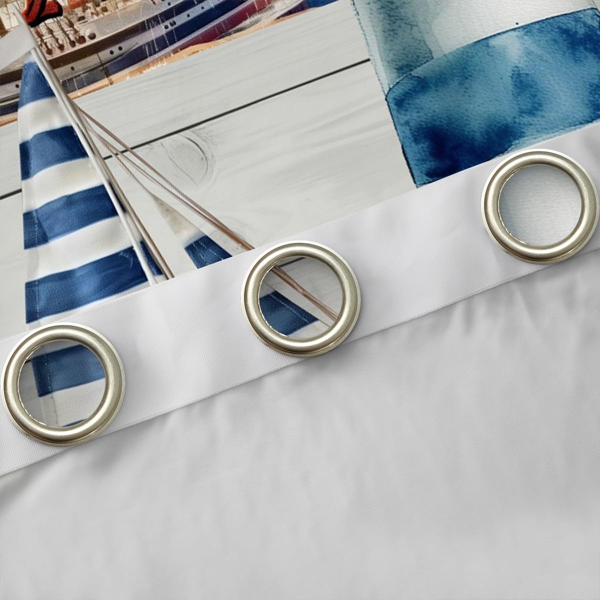 Tende nautiche costiere 66 x 90 L, navigazione, barca a vela, faro, spiaggia, conchiglie, finestre, blocca il 30% -50% della luce, rustica fattoria bordo in legno passacavo trattamento