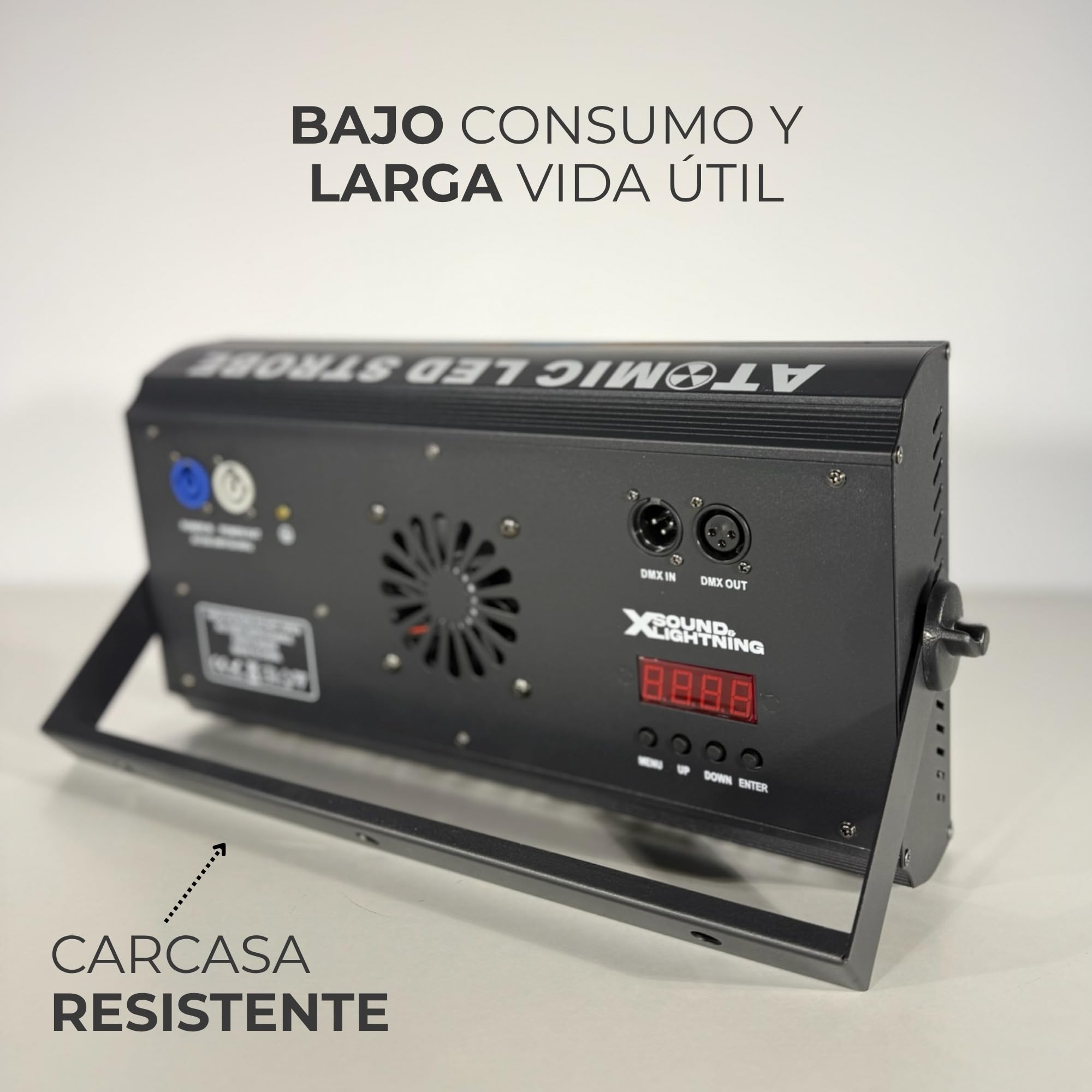 X SOUND & LIGHTING Luces Estroboscópicas Led ATOMIC 240W para Destellos Intensos, Uniformes y de Alto Impacto. Luz Estroboscopica que Combina Luces con Bajo Consumo Energético y Larga Vida Útil