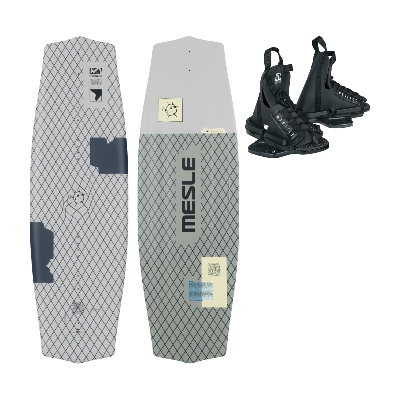 MESLE Wakeboard-Set Liberty 128 cm mit Onset Bindung Junior, Package für Kinder/Jugend, Board für Anfänger und Fortgeschrittene, Körpergewicht 20 bis 50 kg, blau schwarz
