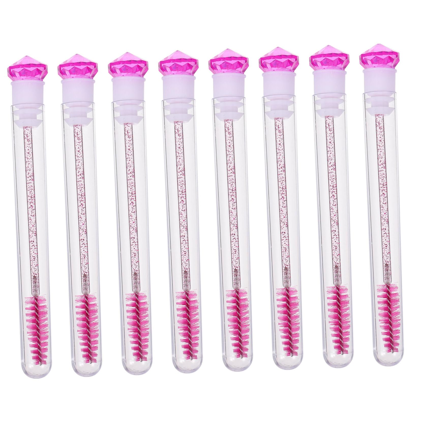 Mikinona Elegant Lash Brush Wand Tubes 8pcs Eyelash Applicator Brush Comb Beauty Tools for Women