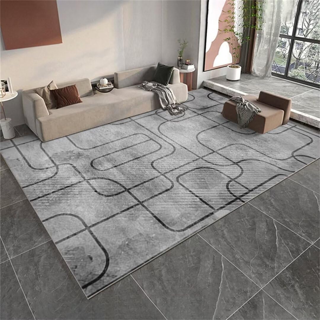 Tapis de chambre garçon moderne gris 200x300cm pour entrée et couloir