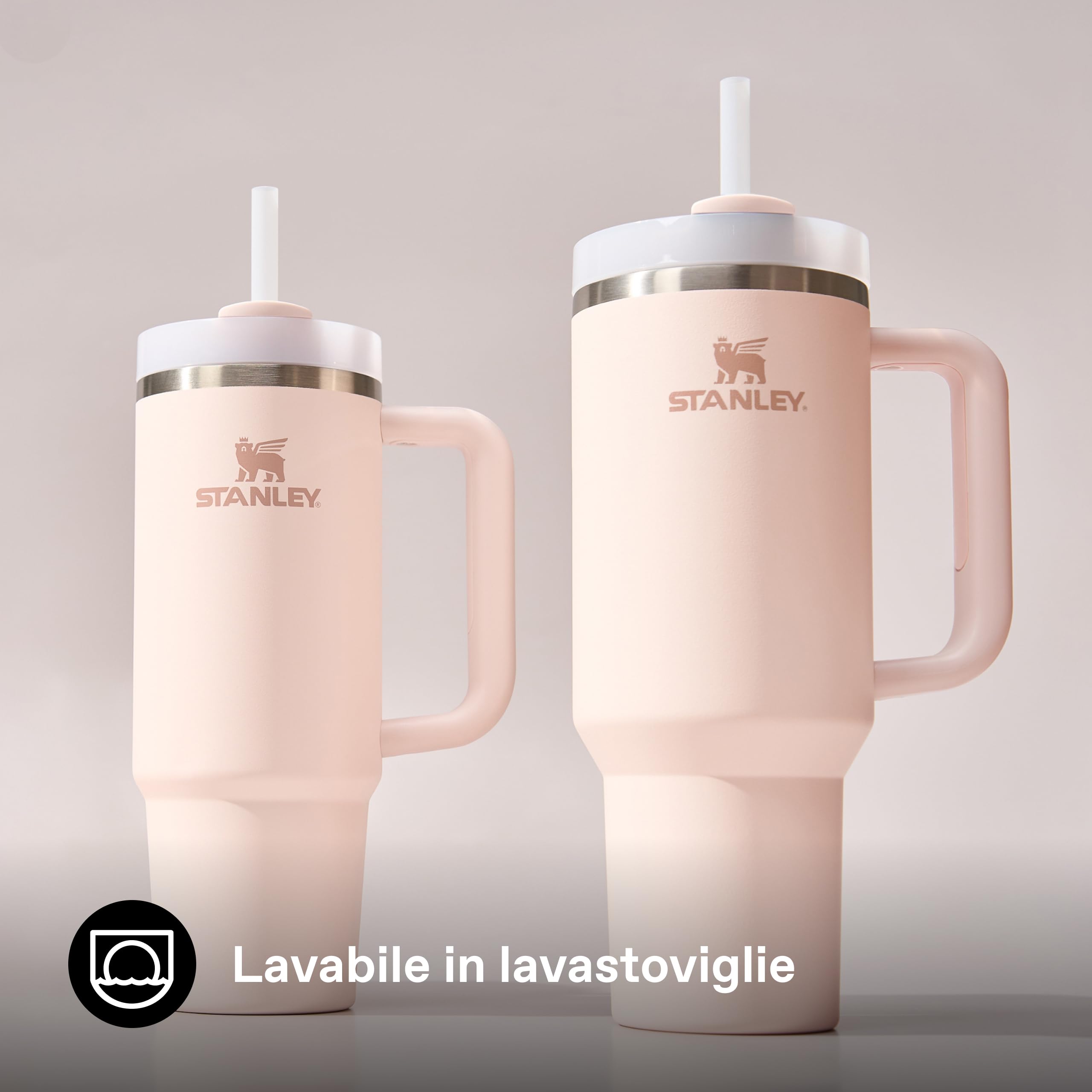 STANLEY 1913 Quencher H2.0 Flowstate Borraccia Con Cannuccia 1.2L - Freddo Per 11 Ore - Con Ghiaccio Per 48 Ore - Senza BPA - Tazza Termica Con Manico - Rose Quartz