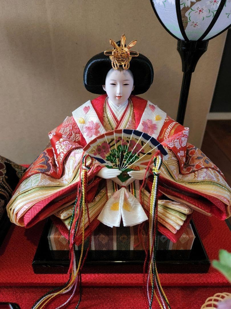 東京久月 雛人形 ガラスケース入り親王飾り 間口約49×奥行約31×高