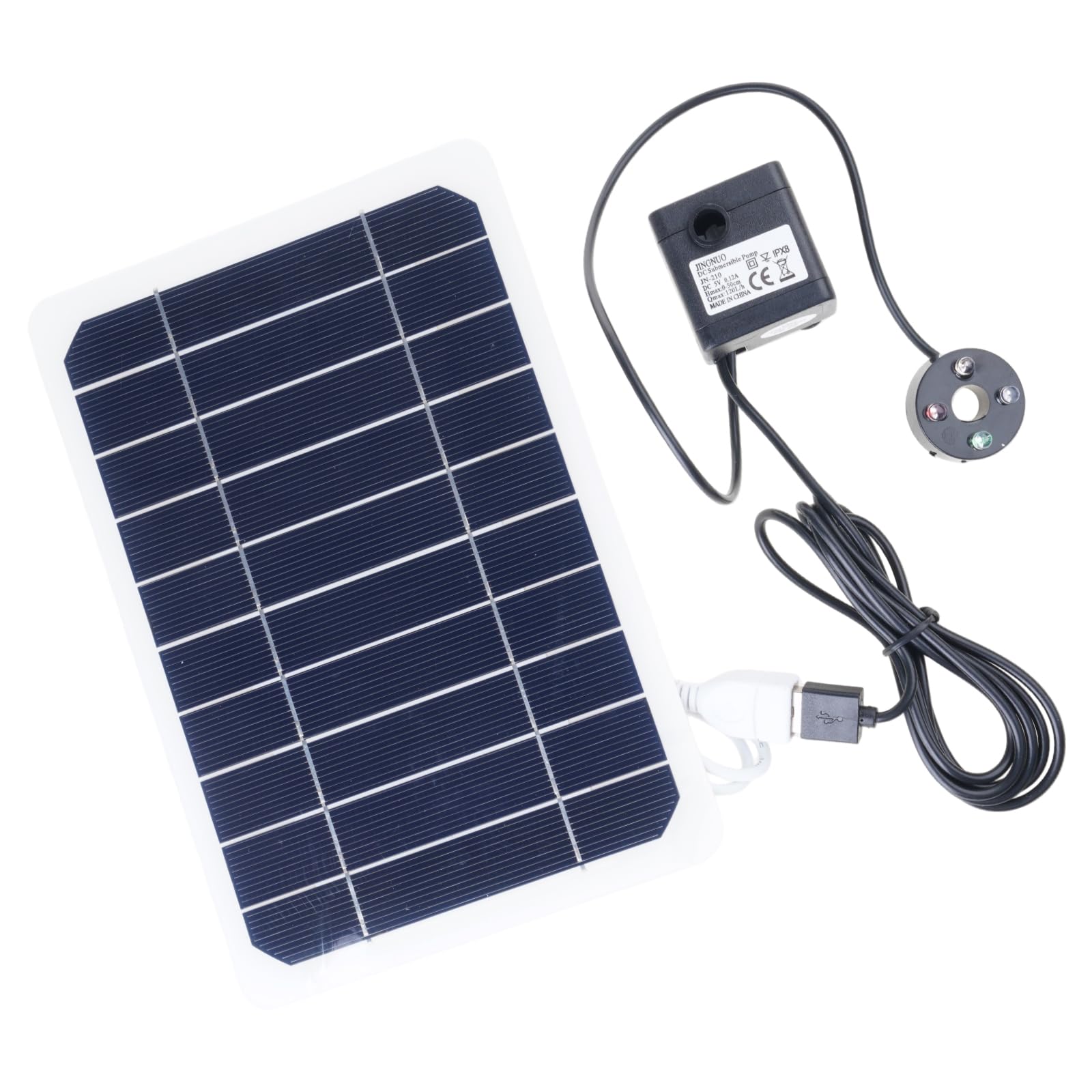 Tsophreniq High-Efficiency Solar Water Pumps: 6 Nozzles, 5W Panel For Garden Aeration, Pool Oxygenation & Fish Circulation Solar Fountains Pumps