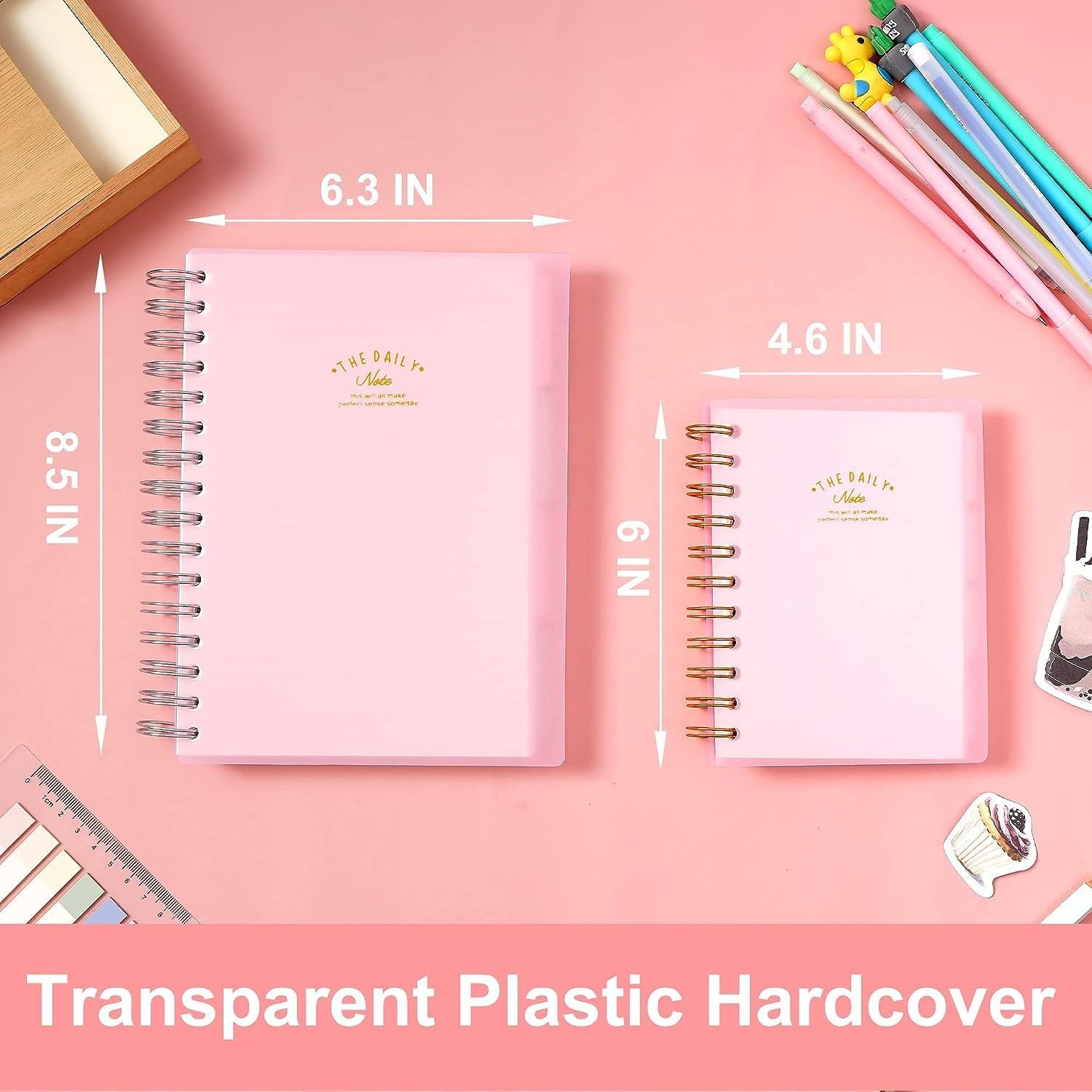 Amazon | ノート スパイラルプラスチックノートブック メモ帳タブ付き