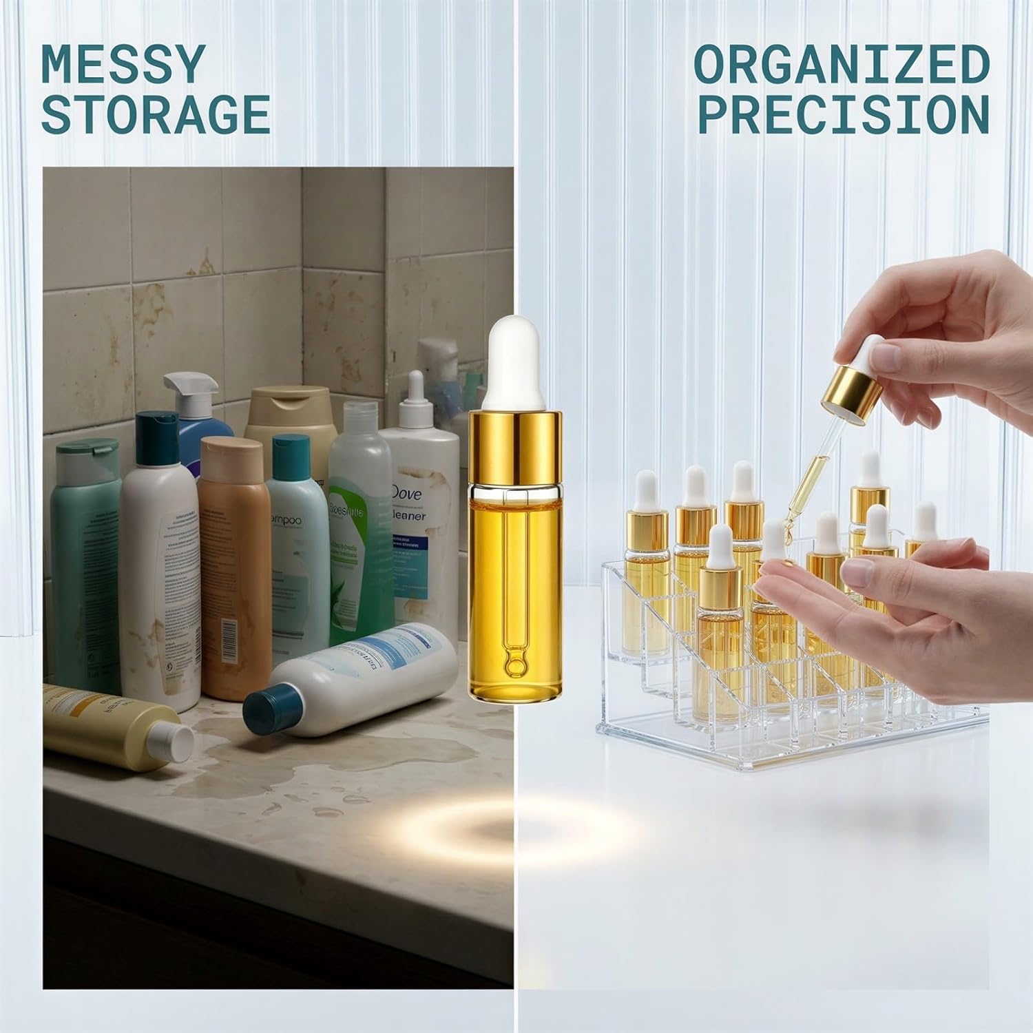 100Pcs Cuticle Oil Bottles,Small Dropper Bottle Mini Glass Cuticle Oil Bottle Bulk,Clear Essential Oil Bottles,Empty Sample Containers with Gold Cap,Portable Sample Vials for Travel,DIY (5, ml/min)