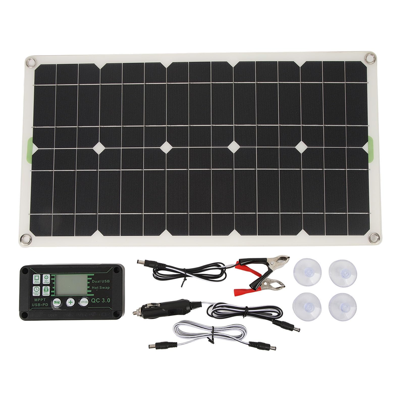 Panel Słoneczny 250W Mono z Kontrolerem Ładowania 30A, for RV Marine | Dual Usb Ports, Auto Ignition Charging, Compatible with Suv off-Grid Residential Emergency Use