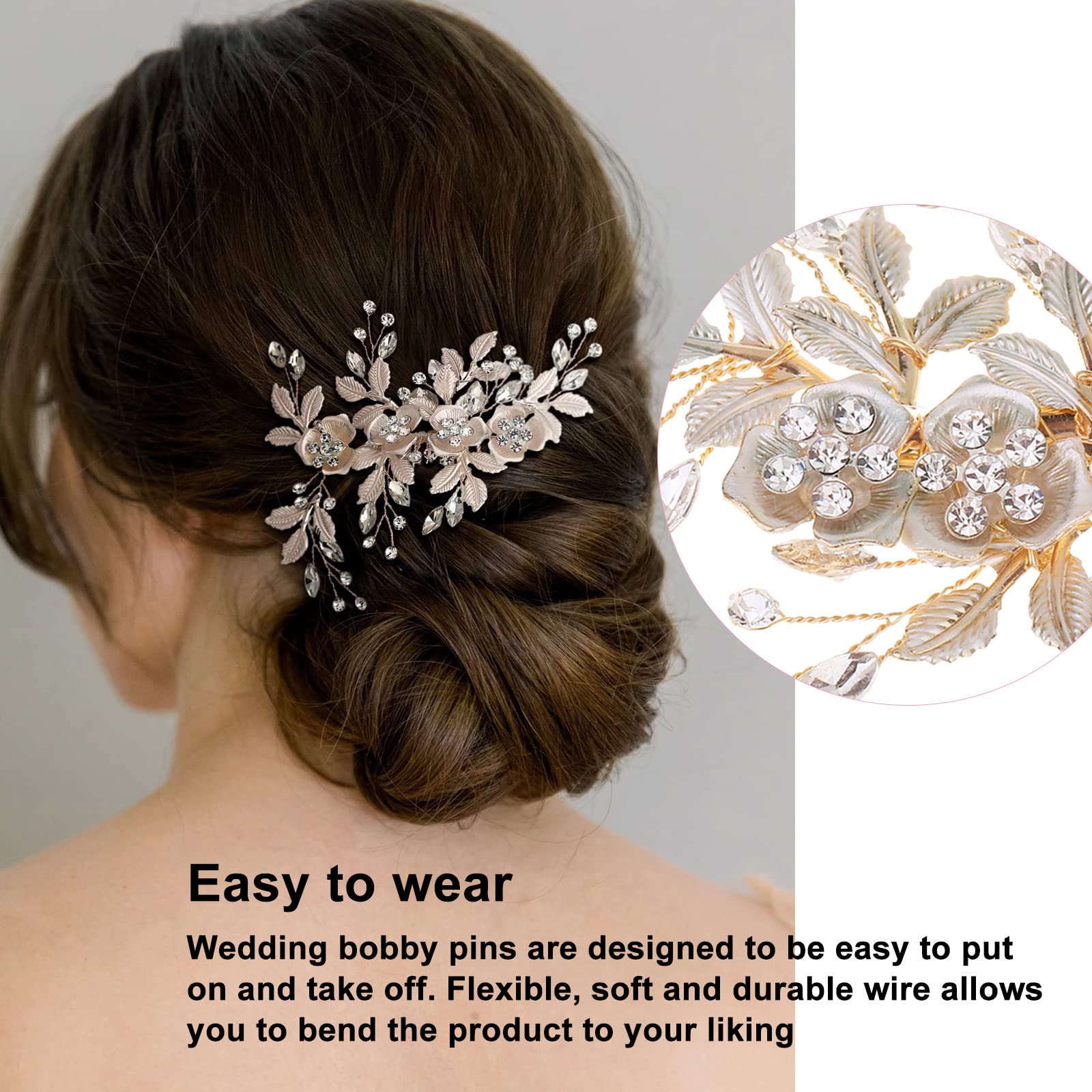 Pettine per capelli da sposa, Fermagli per Capelli da Sposa, Tiara nuziale petalo foglia d'oro,copricapo per la testa per matrimonio, articolo di gioielleria adatto a spose e damigelle